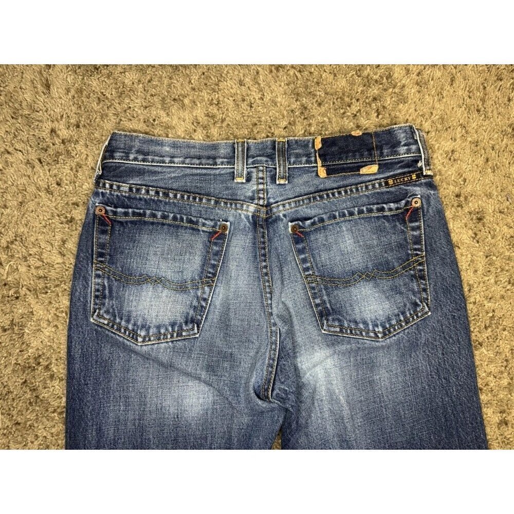 LUCKY BRAND Vintage Dungarees Boot Cut Jeans Mid Rise Western Boho Y2K 27x31 - Picture 8 of 9
